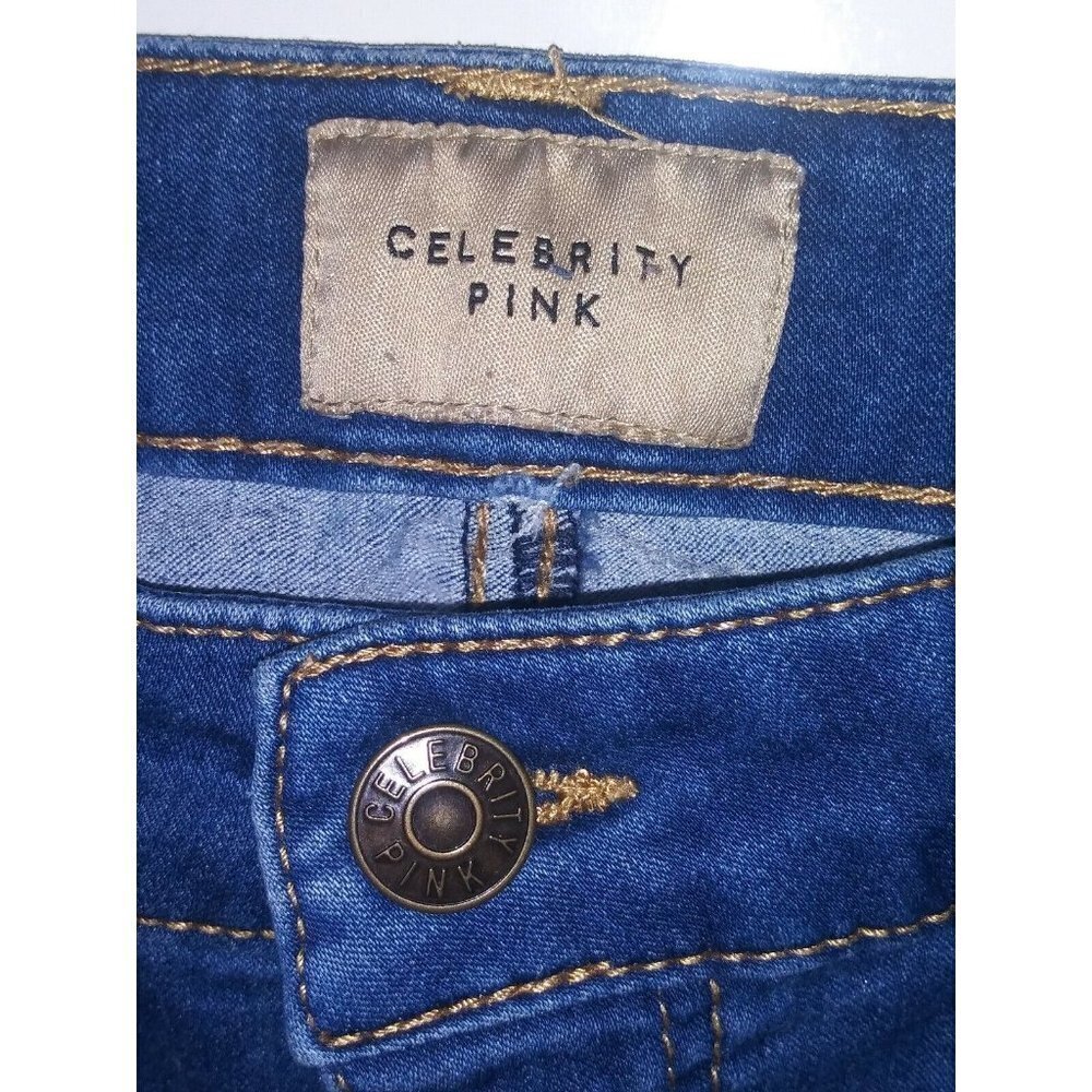 Celebrity Pink Womens Jeans blue distressed Waist 25 skinny ripped stretch EUC - Picture 4 of 8